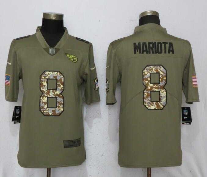 Nike Titans 8 Marcus Mariota Olive Camo Salute To Service Limited Jersey,We sell and wholesale Nike Titans 8 Marcus Mariota Olive Camo Salute To Service Limited Jersey on line form chian!